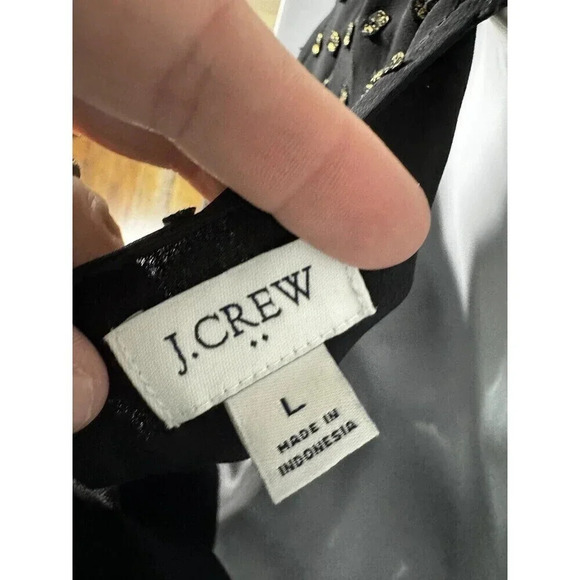 J. Crew Peplum Top Black/gold Back Tank Flowy Size Large - Picture 4 of 6